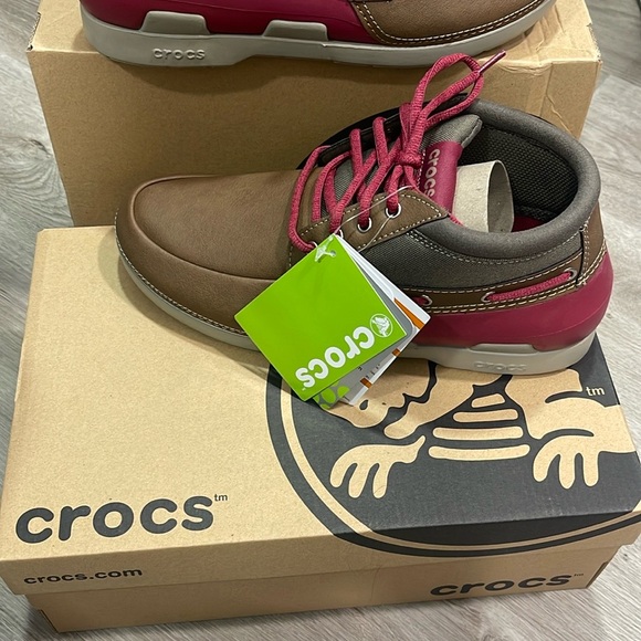 Crocs Beach line Boat Chukka Hazelnut Brick Red Men’s Shoes NEW - Picture 14 of 14